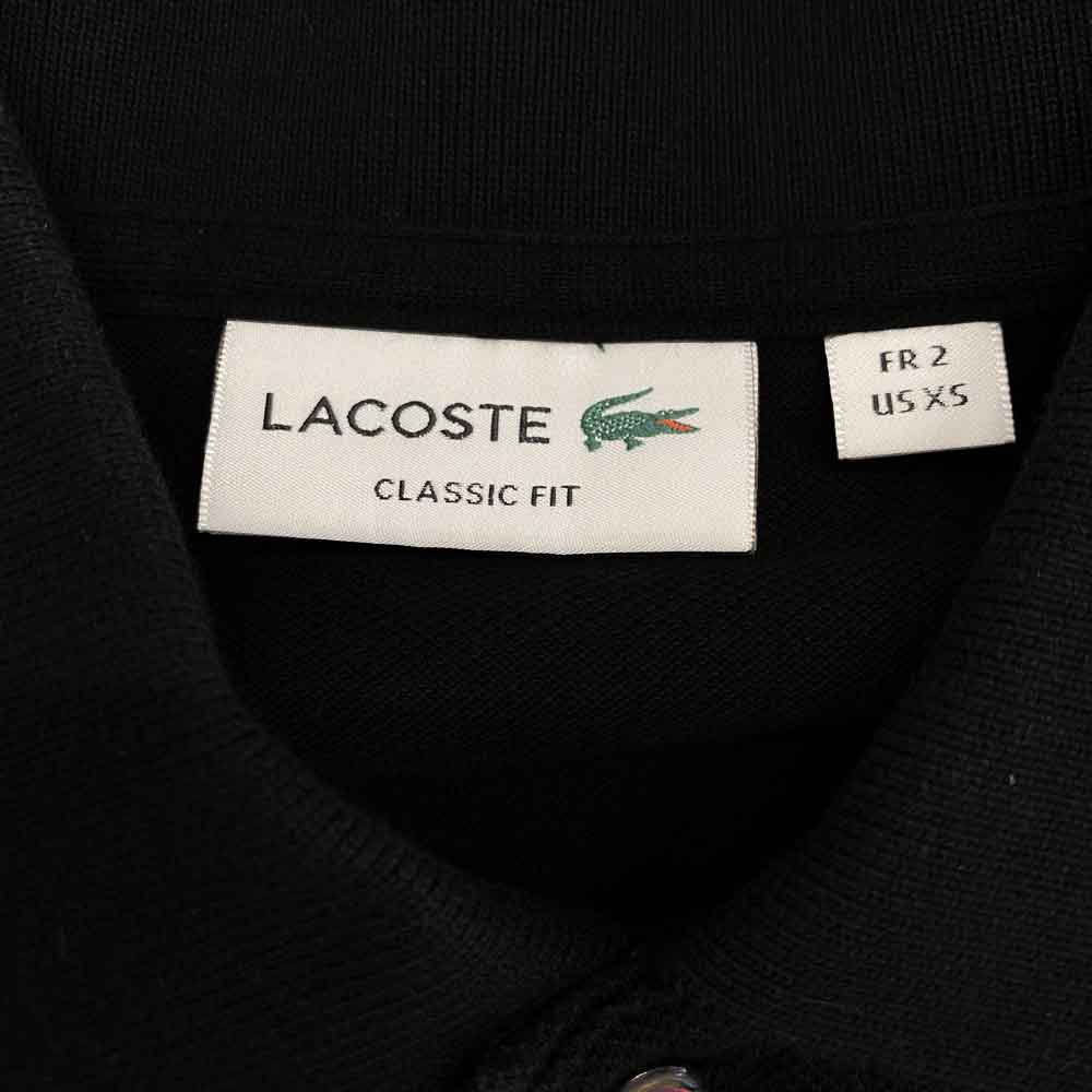 LACOSTE ラコステ L1212A クラシックフィット 半袖 ポロシャツ ブラック系 XS【中古】