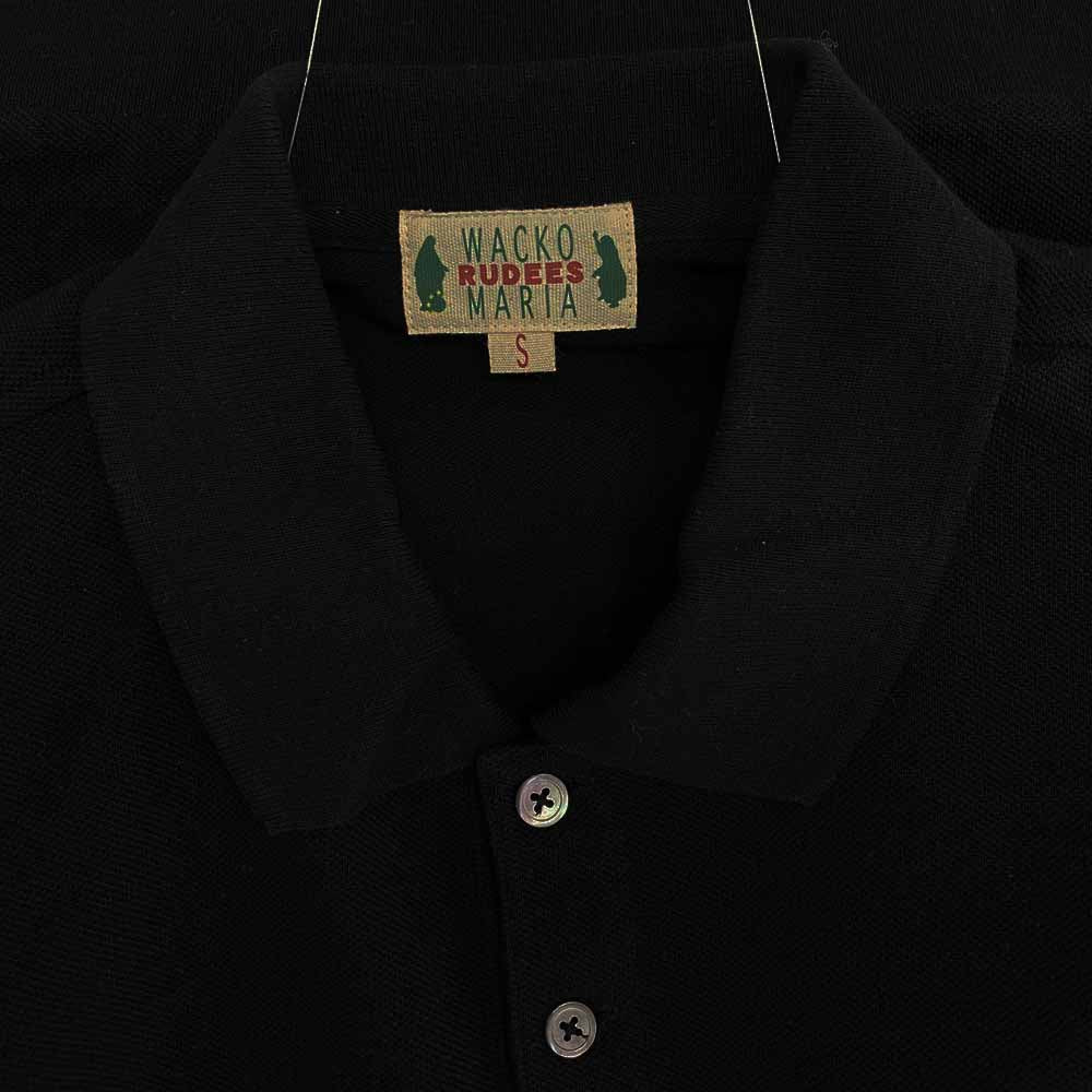 WACKO MARIA ワコマリア S/S POLO SHIRT ハット ハートアイ スカルアップリケ 半袖 ポロシャツ ブラック系 S【中古】