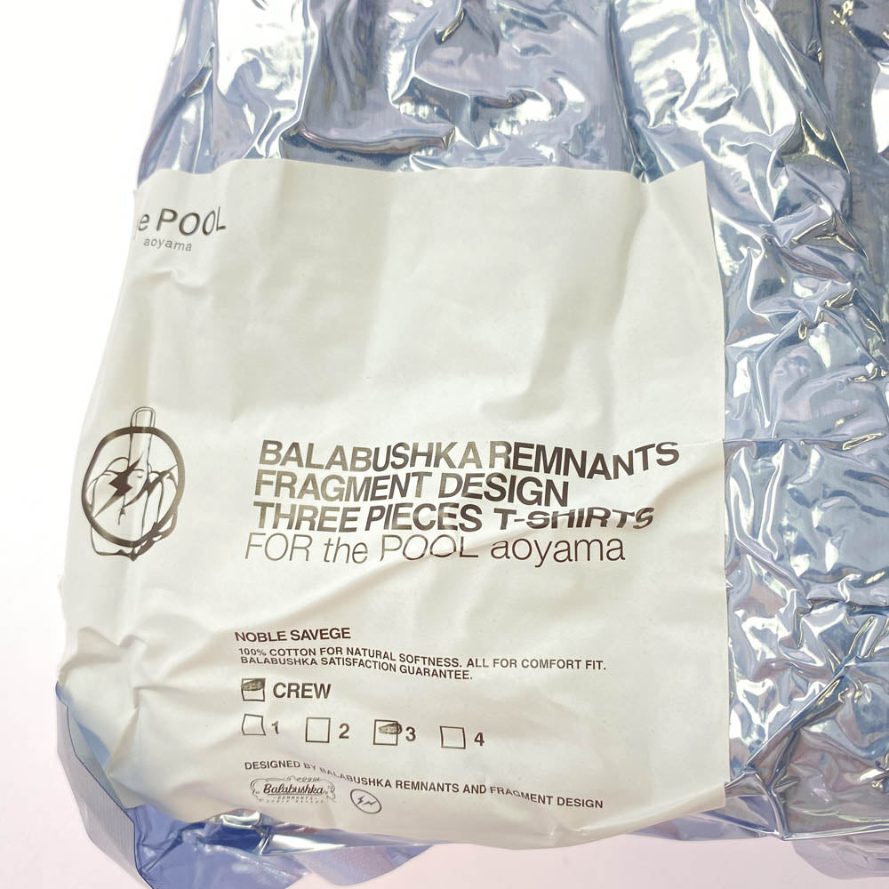 FRAGMENT DESIGN フラグメントデザイン PBM-2450-C BALABUSHKA REMNANTS バラブシュカ THE POOL AOYAMA 限定 CREW クルーネック Tシャツ 3PAC ブルー系 L【新古品】【未使用】【中古】