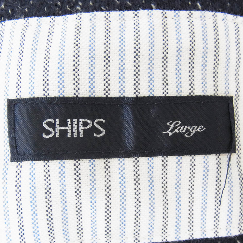 SHIPS シップス 801-23-0462 サマーニット 3B テーラード ジャケット ネイビー系 L【中古】