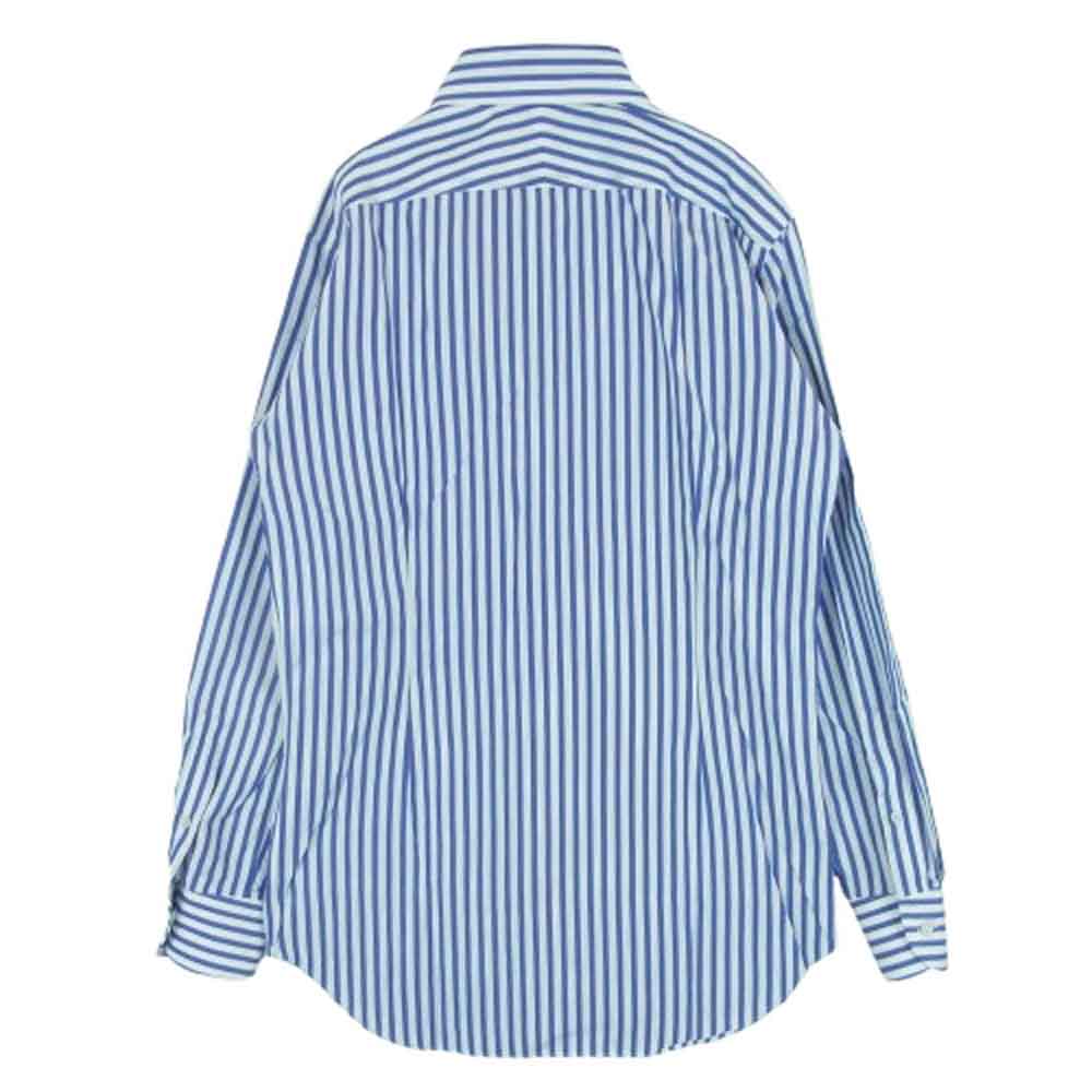 SHIPS シップス 111-11-3953 レギュラーカラー ストライプ 長袖 シャツ コットン 日本製 ブルー系 ホワイト系 39【中古】