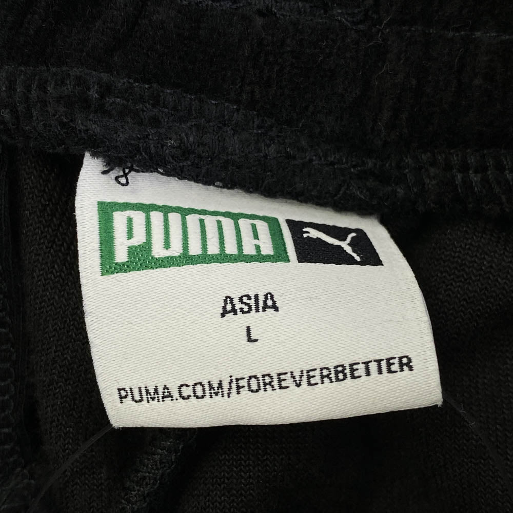 PUMA プーマ RON HERMAN UNDER R ロンハーマン アンダー アール ベルベット ジャージ パンツ ブラック系 L【美品】【中古】