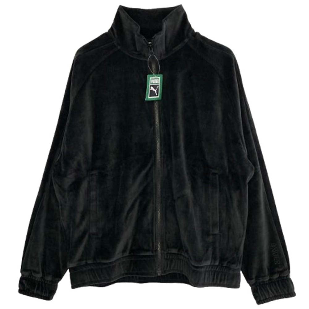 PUMA プーマ RON HERMAN UNDER R ロンハーマン アンダー アール ベルベット ジャージ ブルゾン ジャケット ブラック系 M【極上美品】【中古】