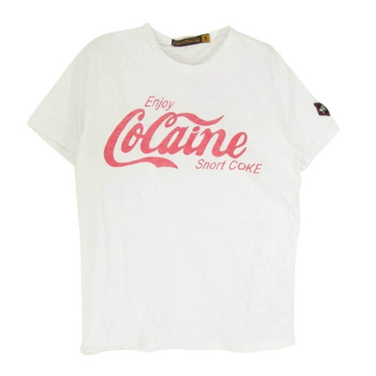 ジョンソンモータース フロント ロゴプリント 半袖 クルーネック Tシャツ ホワイト系 S【中古】