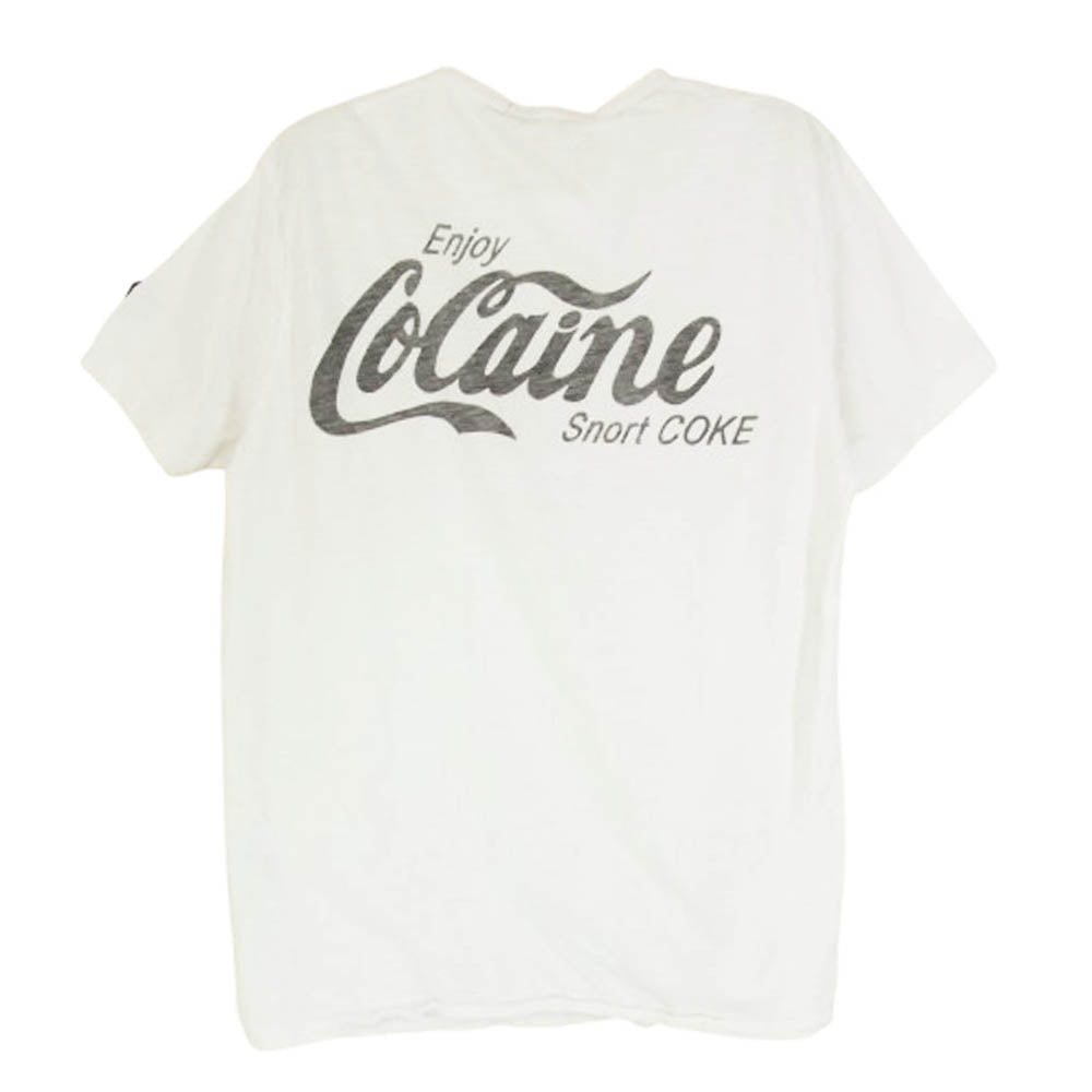 ジョンソンモータース フロント ロゴプリント 半袖 クルーネック Tシャツ ホワイト系 S【中古】