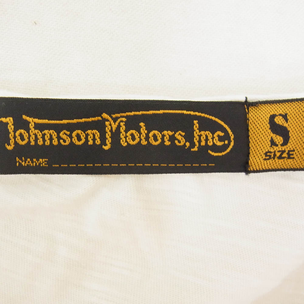 ジョンソンモータース フロント ロゴプリント 半袖 クルーネック Tシャツ ホワイト系 S【中古】