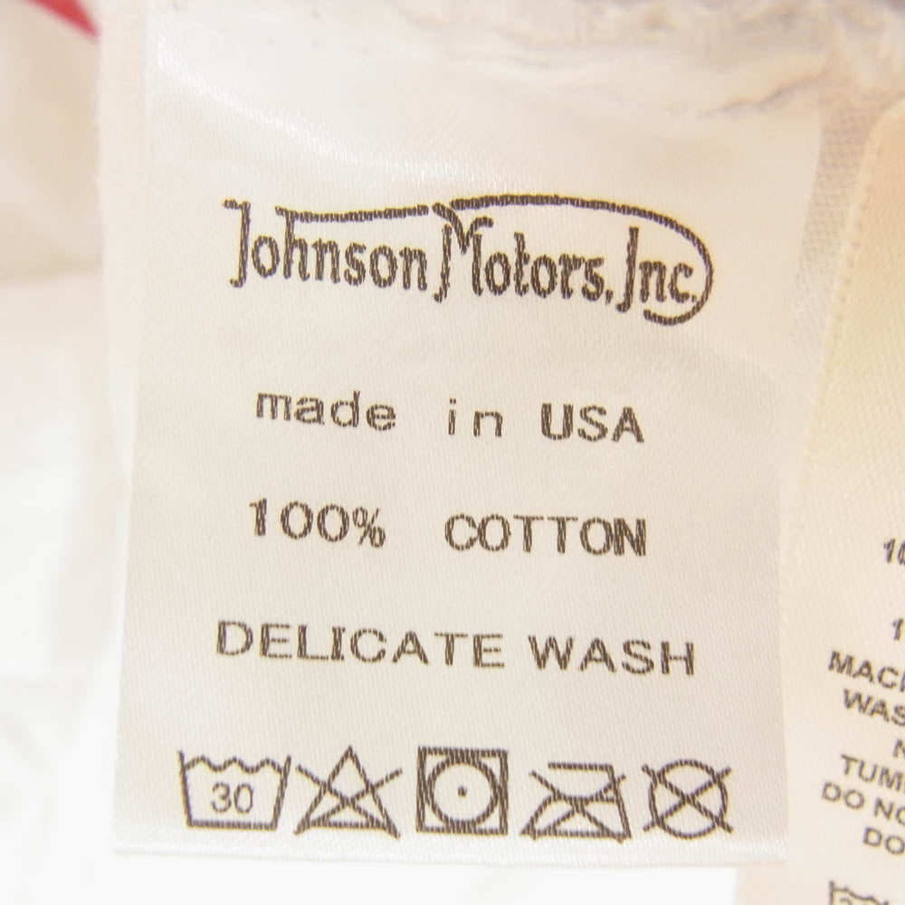 ジョンソンモータース フロント ロゴプリント 半袖 クルーネック Tシャツ ホワイト系 S【中古】