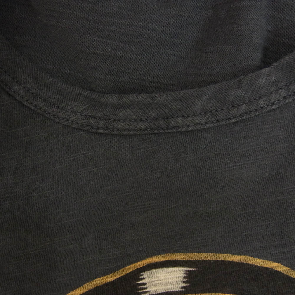 ジョンソンモータース フロント ロゴプリント クルーネック 半袖 Tシャツ ブラック系 XS【中古】