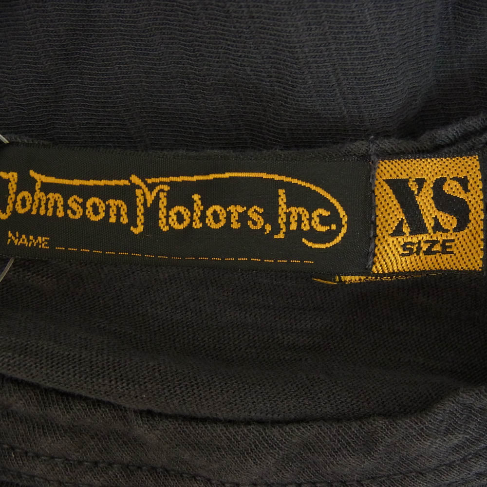 ジョンソンモータース フロント ロゴプリント クルーネック 半袖 Tシャツ ブラック系 XS【中古】