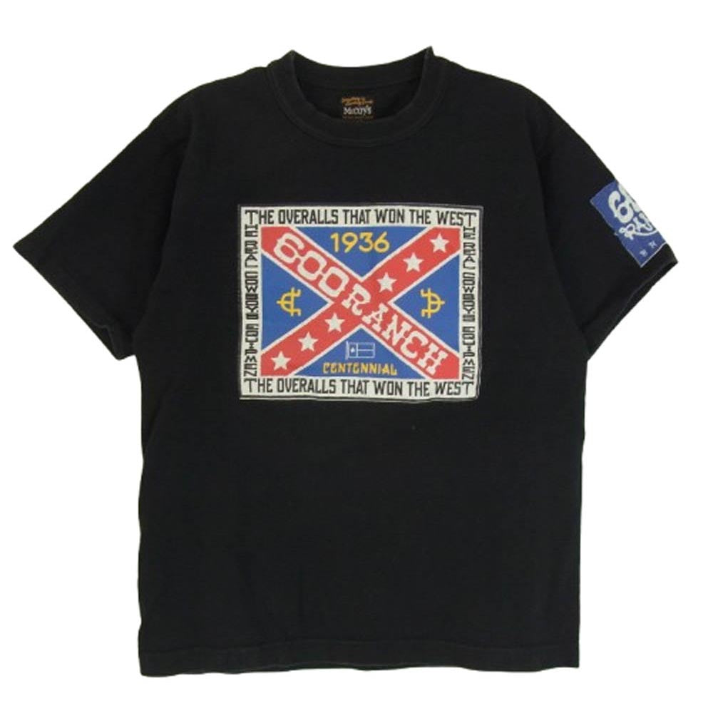 TOY'S McCOY トイズマッコイ 600 RANCH プリント 丸首 クルーネック 半袖 Tシャツ ブラック系 S【中古】
