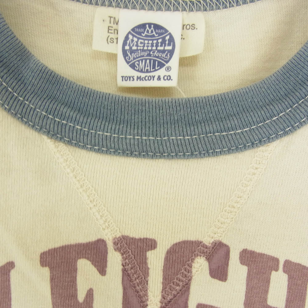 TOY'S McCOY トイズマッコイ MILITARY TEE 90TH FIGHTER SQDN プリント トリム Tシャツ オフホワイト系 S【中古】