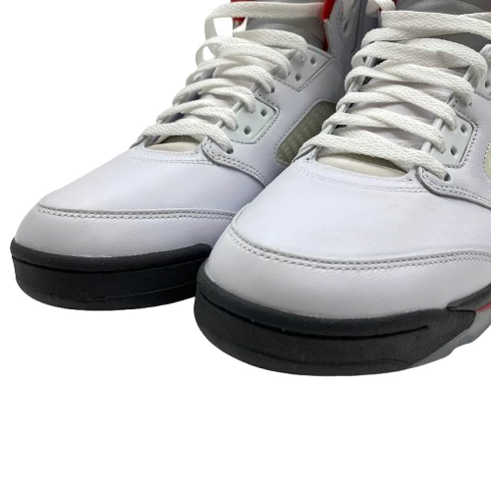 NIKE ナイキ DA1911-102 Air Jordan 5 Retro Fire Red AJ5 エアジョーダン ファイヤーレッド スニーカー ホワイト系【美品】【中古】