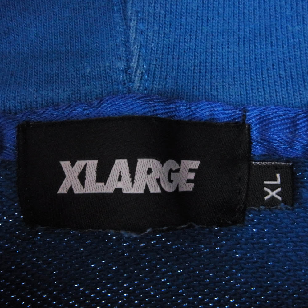 XLARGE エクストララージ 101203012019 EMBROIDERY GRAFFITI HOODED SWEAT プルオーバー フード スウェット パーカー ブルー系 XL【中古】