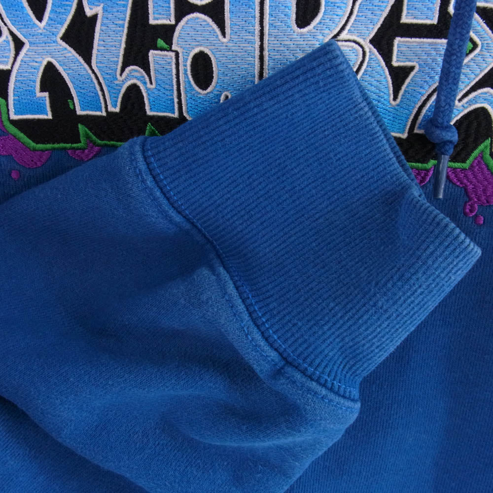 XLARGE エクストララージ 101203012019 EMBROIDERY GRAFFITI HOODED SWEAT プルオーバー フード スウェット パーカー ブルー系 XL【中古】