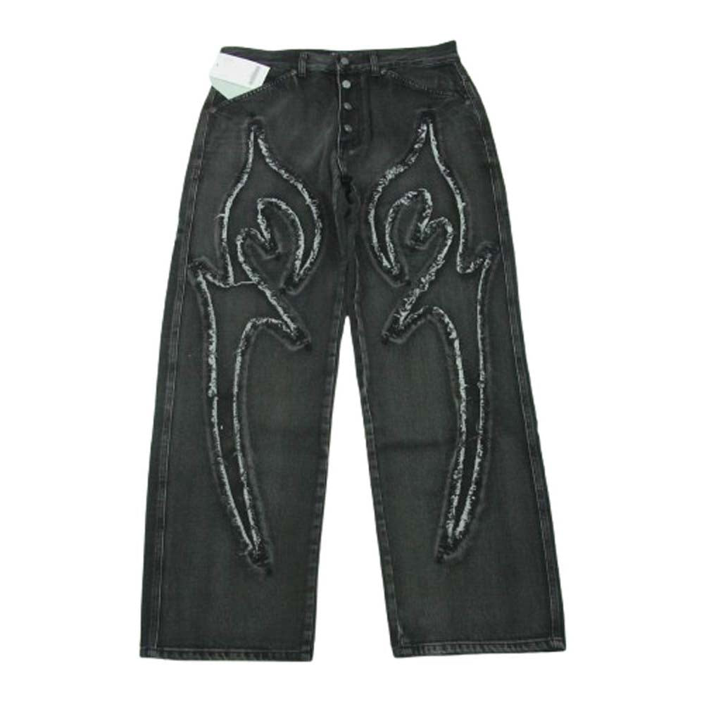 サグクラブ 23AW TC23PT0702 国内正規品 Tribal Denim Pants トライバル デニム パンツ グレー系 BLACK L 3【美品】【中古】