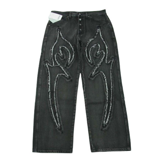 サグクラブ 23AW TC23PT0702 国内正規品 Tribal Denim Pants トライバル デニム パンツ グレー系 BLACK L 3【美品】【中古】