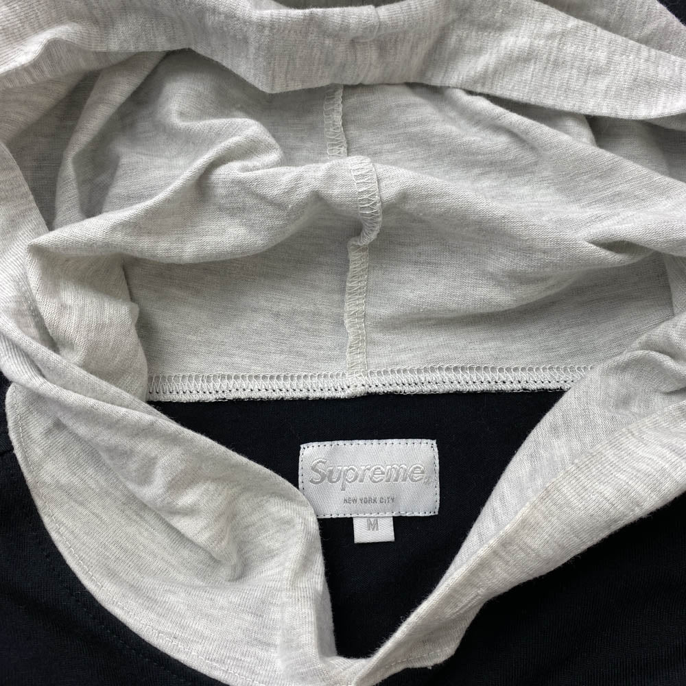 Supreme シュプリーム 17SS Contrast Hooded スクリプトロゴ コントラスト フーディ ブラック系 M【中古】