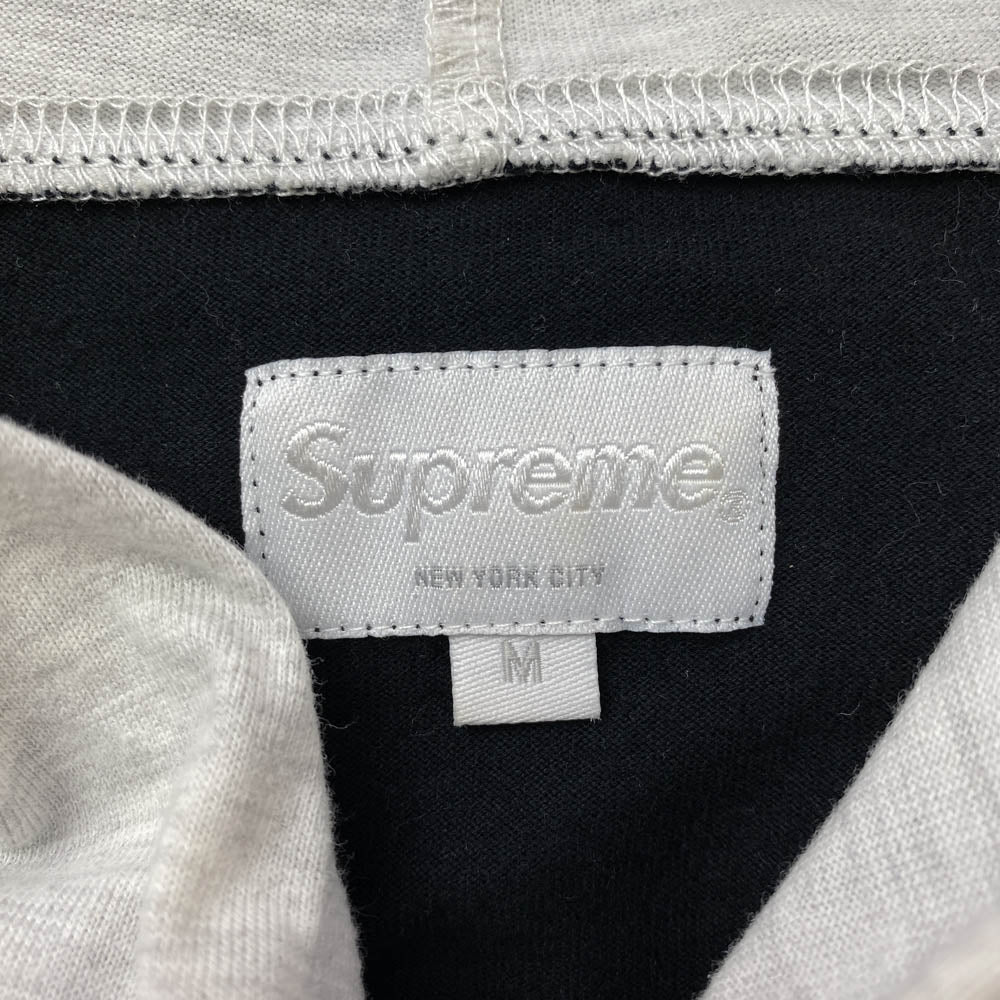 Supreme シュプリーム 17SS Contrast Hooded スクリプトロゴ コントラスト フーディ ブラック系 M【中古】