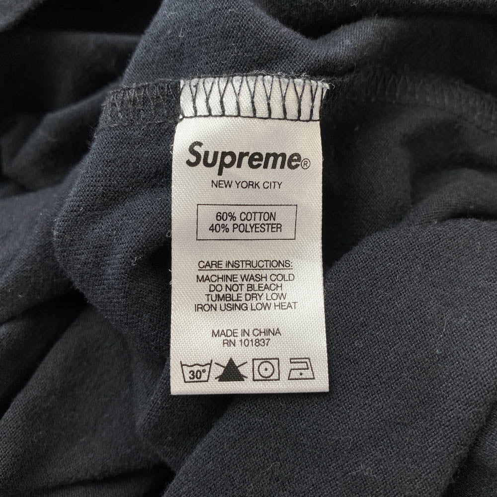 Supreme シュプリーム 17SS Contrast Hooded スクリプトロゴ コントラスト フーディ ブラック系 M【中古】