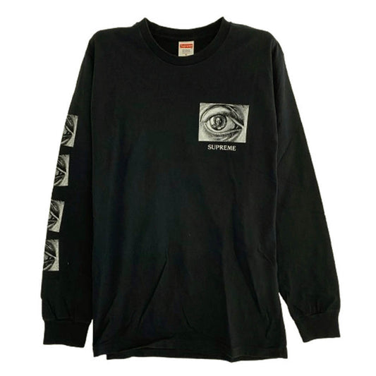 Supreme シュプリーム 17SS M.C. Escher Eye L/S Tee マウリッツ コルネリス エッシャー アイ 長袖 Tシャツ ブラック系 M【中古】
