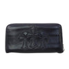 CHROME HEARTS クロムハーツ（原本有） REC F 3 PTCH セメタリー クロスパッチ ダガージップ ラウンドファスナー ウォレット 長財布 ブラック系【中古】