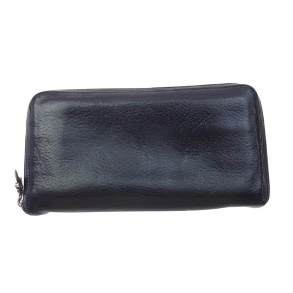 CHROME HEARTS クロムハーツ（原本有） REC F 3 PTCH セメタリー クロスパッチ ダガージップ ラウンドファスナー ウォレット 長財布 ブラック系【中古】