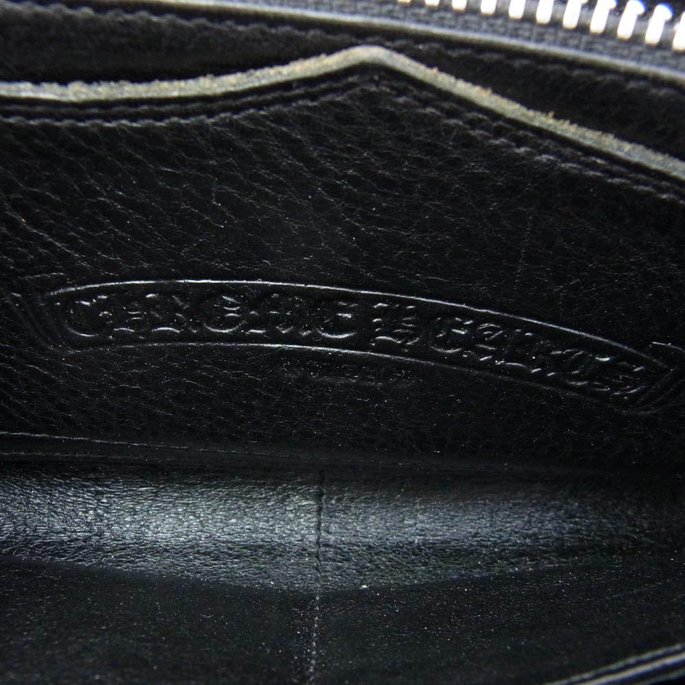 CHROME HEARTS クロムハーツ（原本有） REC F 3 PTCH セメタリー クロスパッチ ダガージップ ラウンドファスナー ウォレット 長財布 ブラック系【中古】