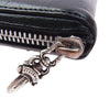CHROME HEARTS クロムハーツ（原本有） REC F 3 PTCH セメタリー クロスパッチ ダガージップ ラウンドファスナー ウォレット 長財布 ブラック系【中古】