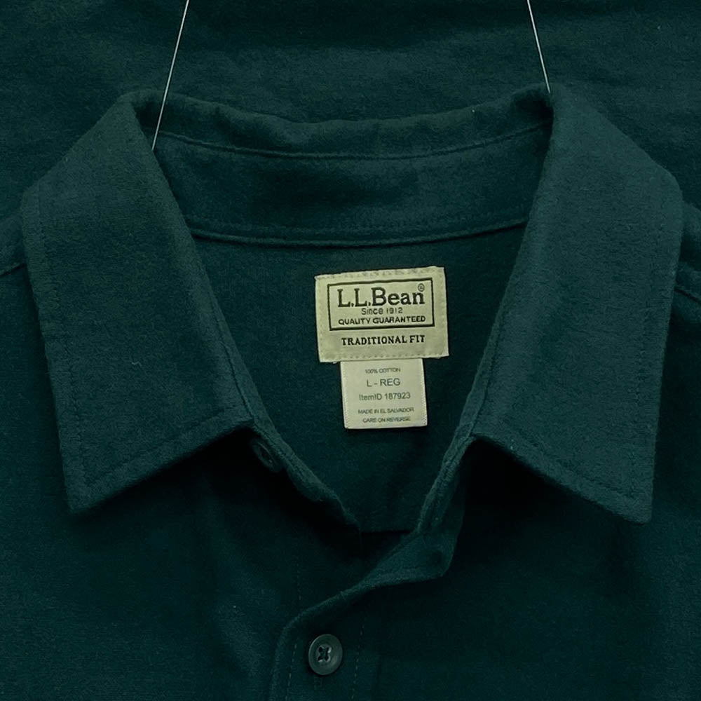 L.L.Bean エルエルビーン シャミー クロス 長袖 シャツ グリーン系 L【中古】