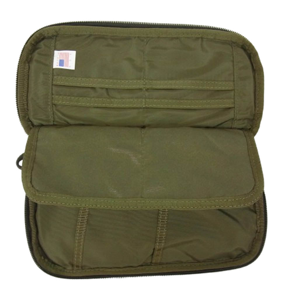 BRIEFING ブリーフィング USA製 TRIP CASE L トリップ ケース Lサイズ 小物入れ ポーチ カーキ系【中古】