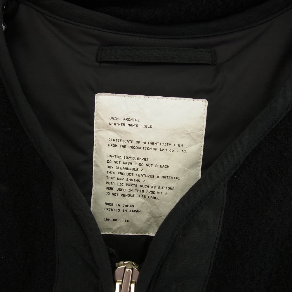 VAINL ARCHIVE ヴァイナルアーカイブ ring coat リングコート ミリタリー ライナー コート 中綿 ジャケット ブラック系 M【中古】