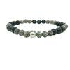 CHROME HEARTS クロムハーツ（原本無） 6mm BEAD BEAD17 クロスボール シルバーパーツ19個 オニキス ビーズ ブレスレット ブラック系【中古】