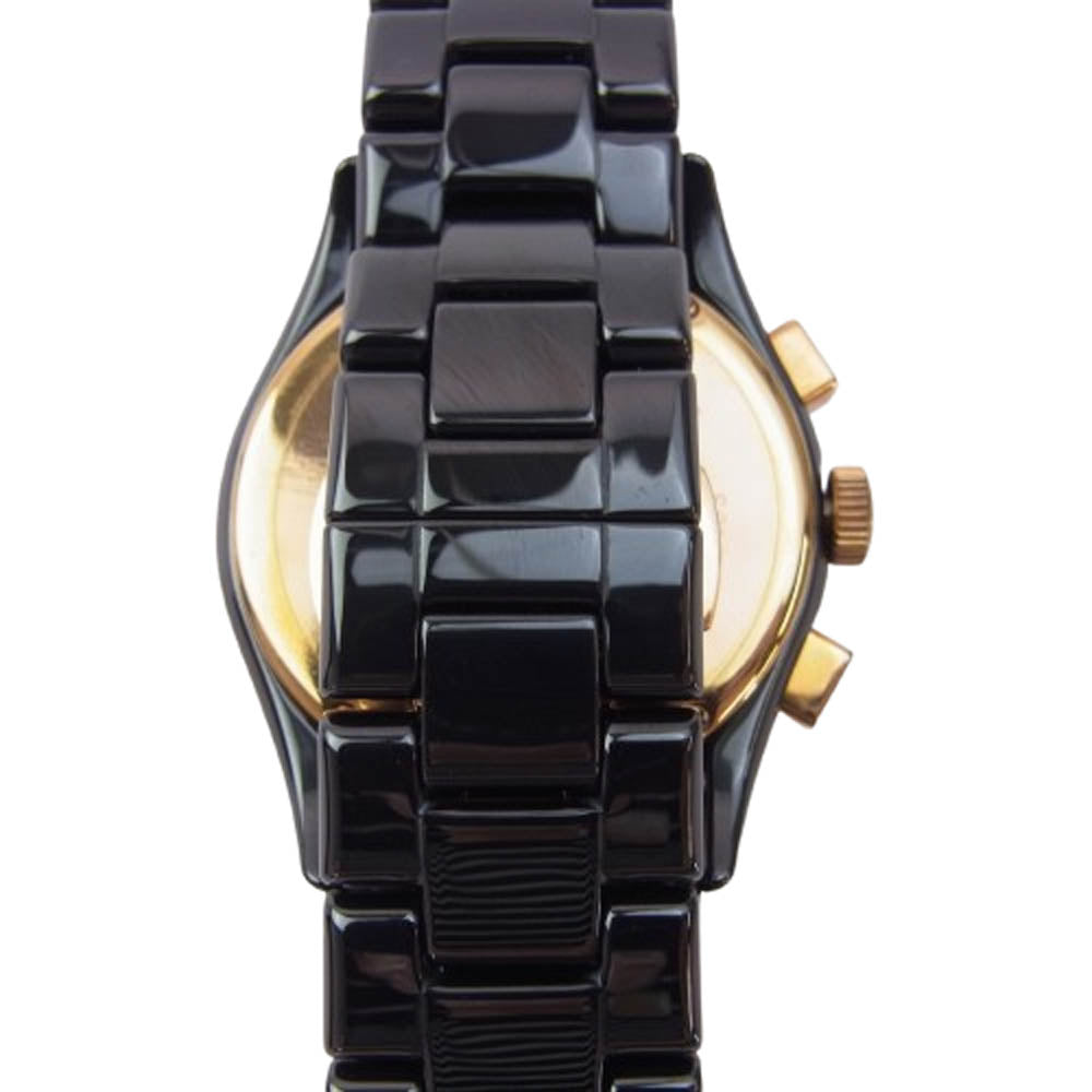 Emporio Armani エンポリオ・アルマーニ AR1410 ブラックダイヤル ローズゴールド ウォッチ クォーツ 腕時計 ブラック系【中古】
