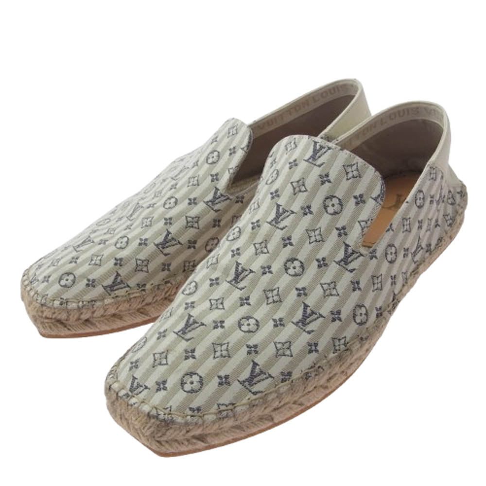 LOUIS VUITTON ルイ・ヴィトン 1ABFR6 ビダール ライン ローファー モノグラム エスパドリーユ スリッポン スニーカー ベージュ系 9【中古】