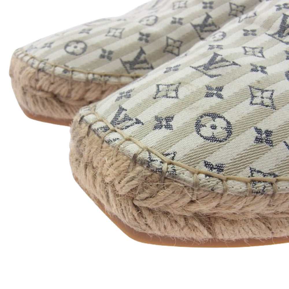 LOUIS VUITTON ルイ・ヴィトン 1ABFR6 ビダール ライン ローファー モノグラム エスパドリーユ スリッポン スニーカー ベージュ系 9【中古】