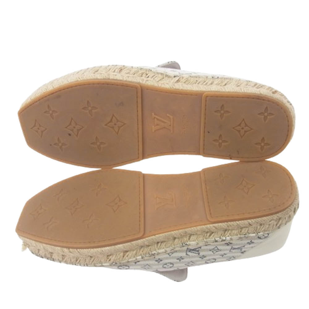 LOUIS VUITTON ルイ・ヴィトン 1ABFR6 ビダール ライン ローファー モノグラム エスパドリーユ スリッポン スニーカー ベージュ系 9【中古】