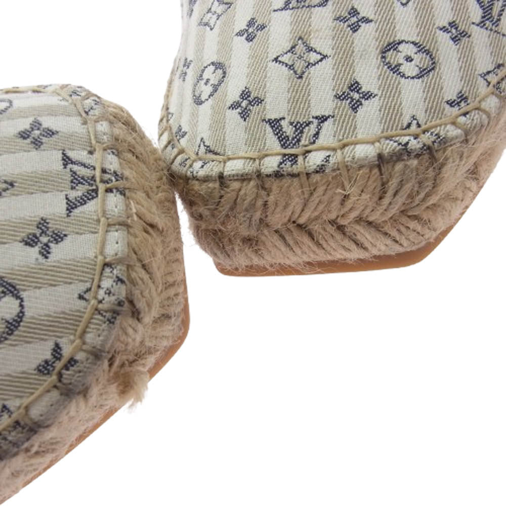 LOUIS VUITTON ルイ・ヴィトン 1ABFR6 ビダール ライン ローファー モノグラム エスパドリーユ スリッポン スニーカー ベージュ系 9【中古】