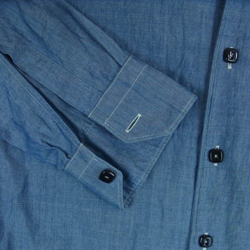 GIORGIO ARMANI ジョルジオアルマーニ オープンカラー 長袖 シャツ ブルー系 サイズ表記なし【中古】