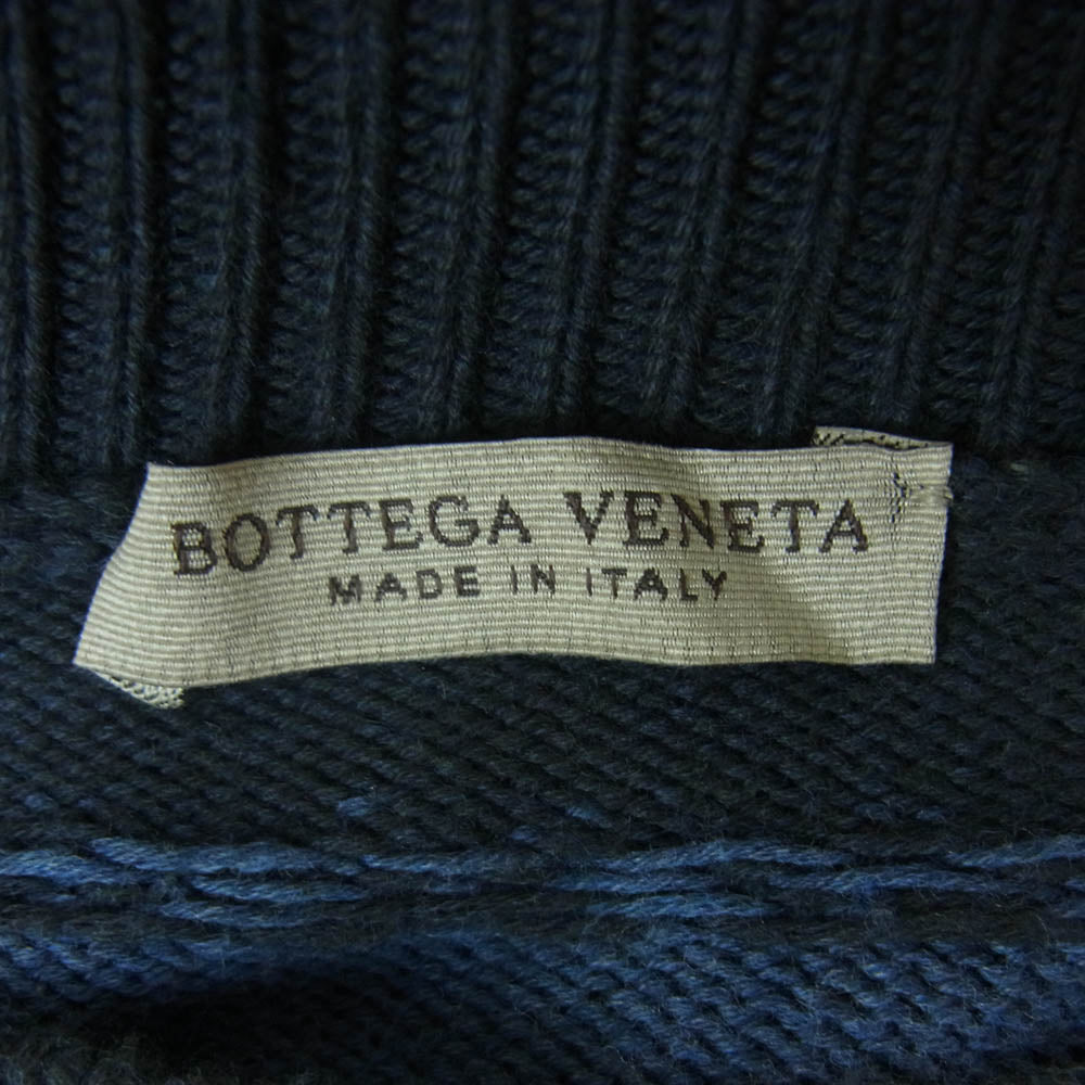 BOTTEGAVENETA ボッテガヴェネタ 371854 VZHE0 カラー切替 半袖 ニット トップ Tシャツ ネイビー系 48【中古】