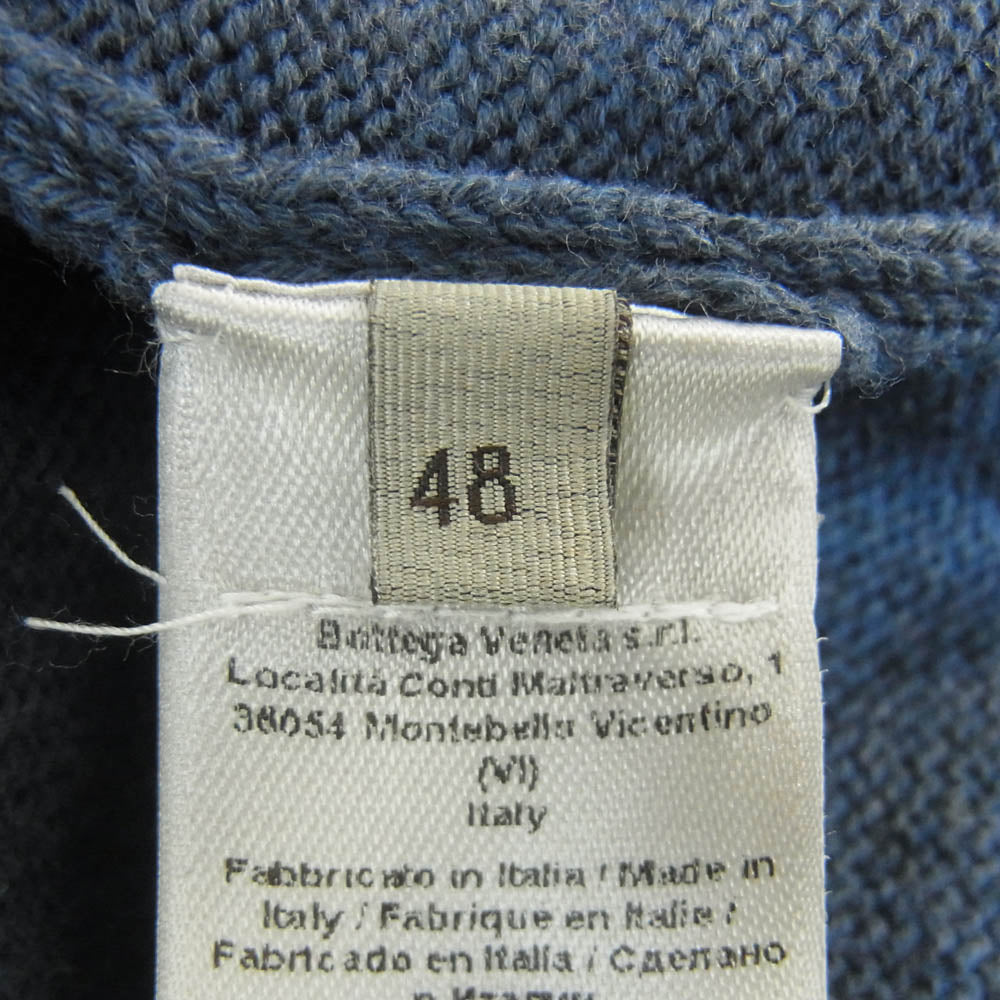 BOTTEGAVENETA ボッテガヴェネタ 371854 VZHE0 カラー切替 半袖 ニット トップ Tシャツ ネイビー系 48【中古】