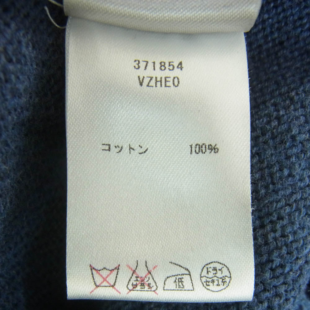 BOTTEGAVENETA ボッテガヴェネタ 371854 VZHE0 カラー切替 半袖 ニット トップ Tシャツ ネイビー系 48【中古】