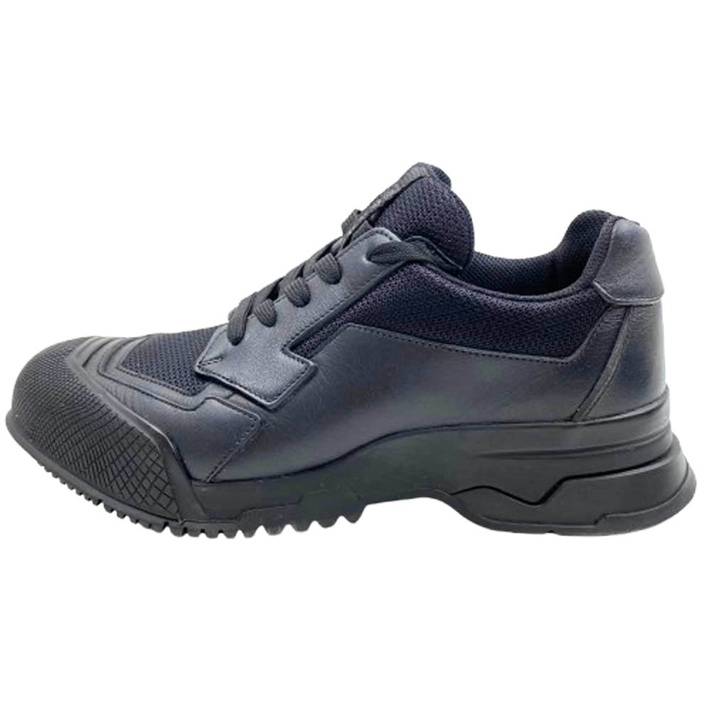 PRADA プラダ 2748 VITELLO ROIS BIKE レザー切替 ローカットスニーカー ブラック系 6【中古】
