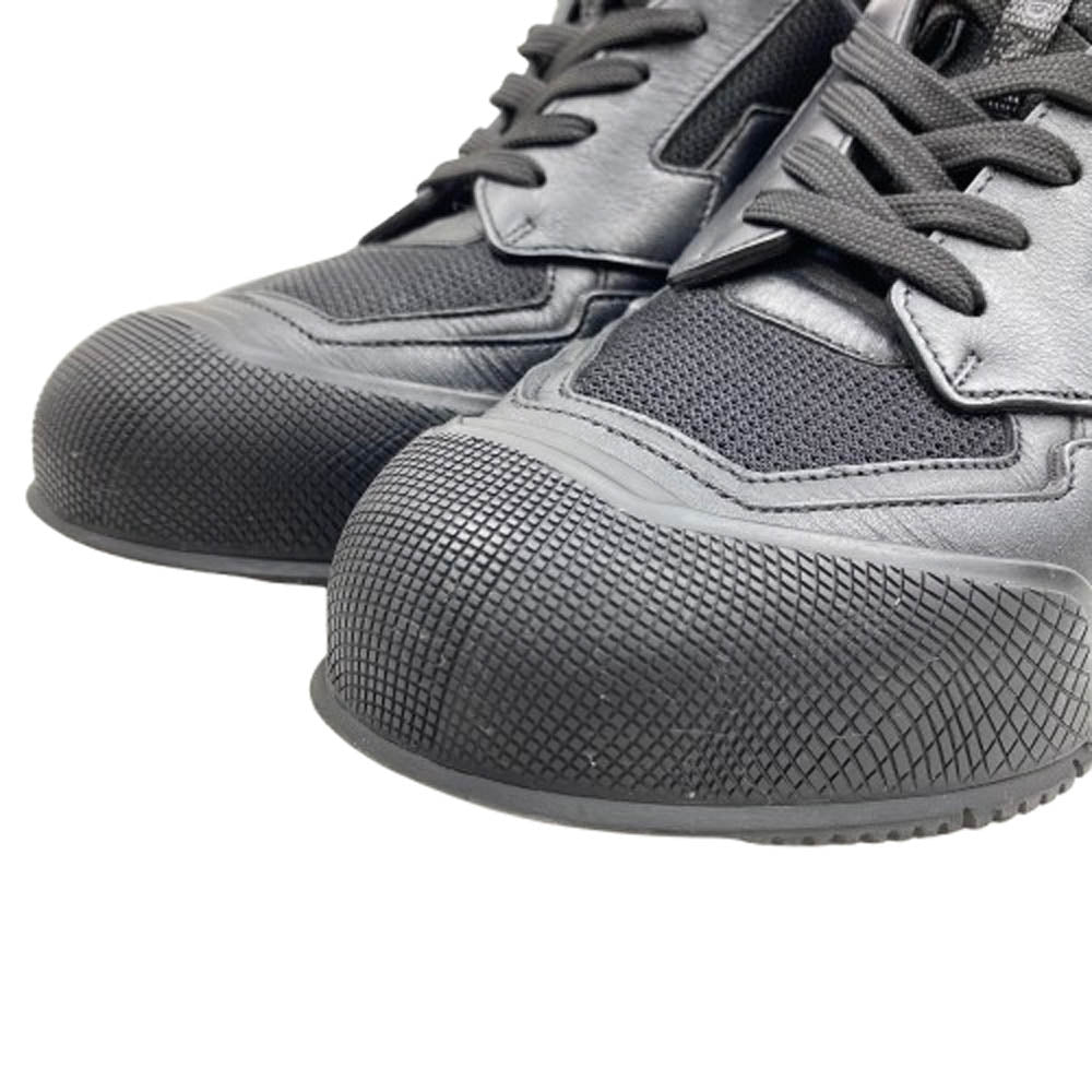 PRADA プラダ 2748 VITELLO ROIS BIKE レザー切替 ローカットスニーカー ブラック系 6【中古】