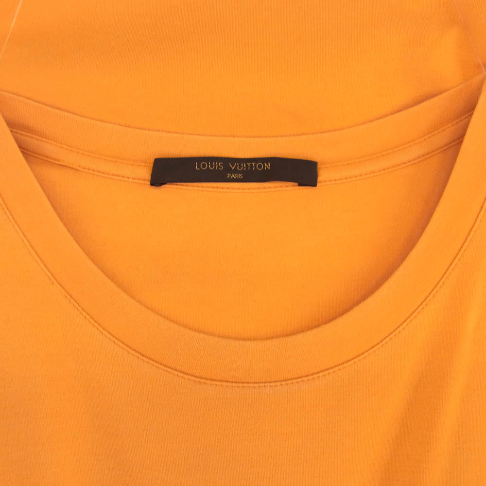 LOUIS VUITTON ルイ・ヴィトン RM131M H3JP09CMS ダミエ クルーネック ポケット Tシャツ 半袖カットソー オレンジ系 M【中古】