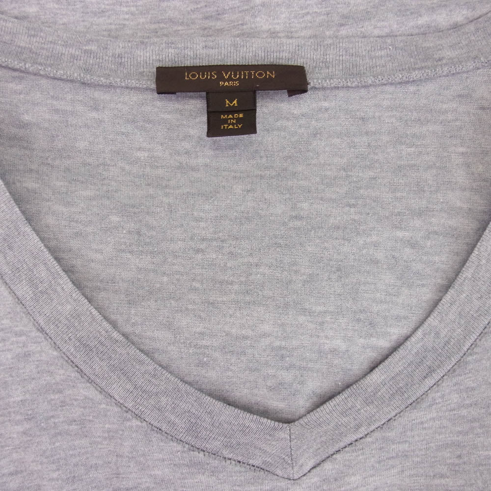 LOUIS VUITTON ルイ・ヴィトン RM071M MKJR10JAZ モノグラム Vネック ポケット Tシャツ 半袖カットソー グレー系 M【中古】