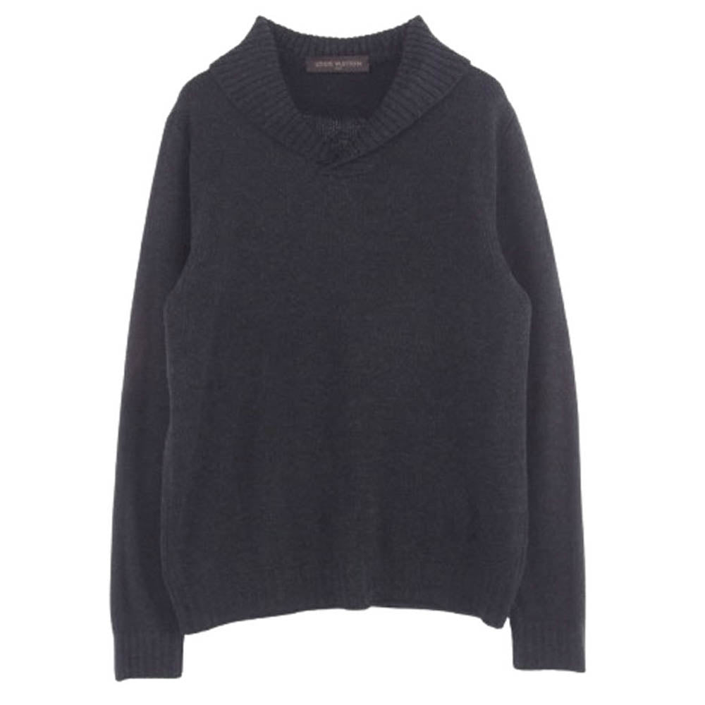 LOUIS VUITTON ルイ・ヴィトン RM132M H4KN33K90 シルク混 ショールカラー ニット ブラック系 S【中古】