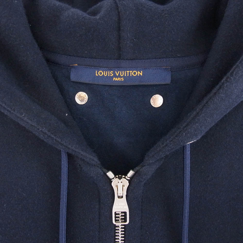 LOUIS VUITTON ルイ・ヴィトン 19SS RM202Q JUJ HFY42W ヴァージルアブロー スウェット ジップアップパーカー ダークネイビー系 XXL【中古】