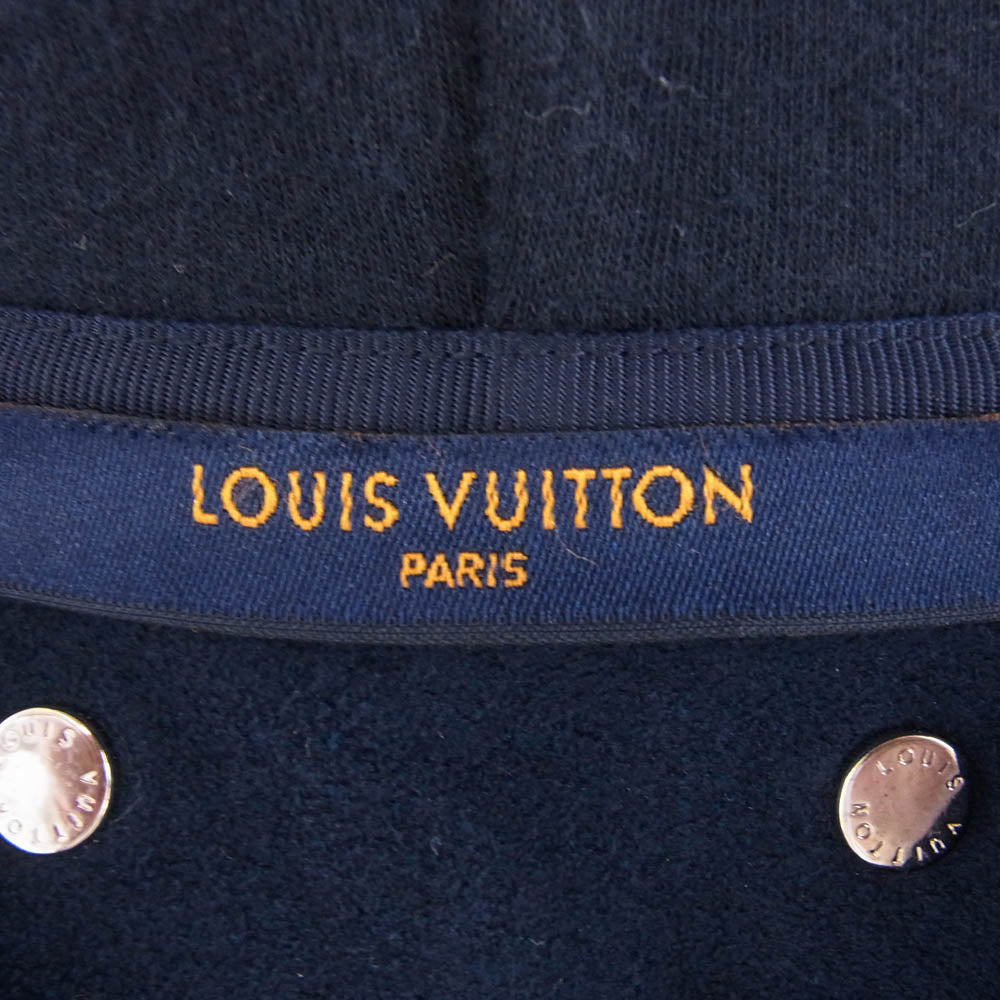 LOUIS VUITTON ルイ・ヴィトン 19SS RM202Q JUJ HFY42W ヴァージルアブロー スウェット ジップアップパーカー ダークネイビー系 XXL【中古】