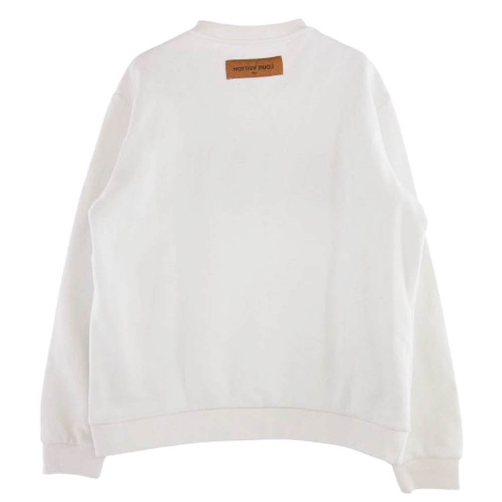 LOUIS VUITTON ルイ・ヴィトン 20AW RM202M FMC HJY22W モノグラム フラワー刺繍 スウェット ホワイト系 M【中古】