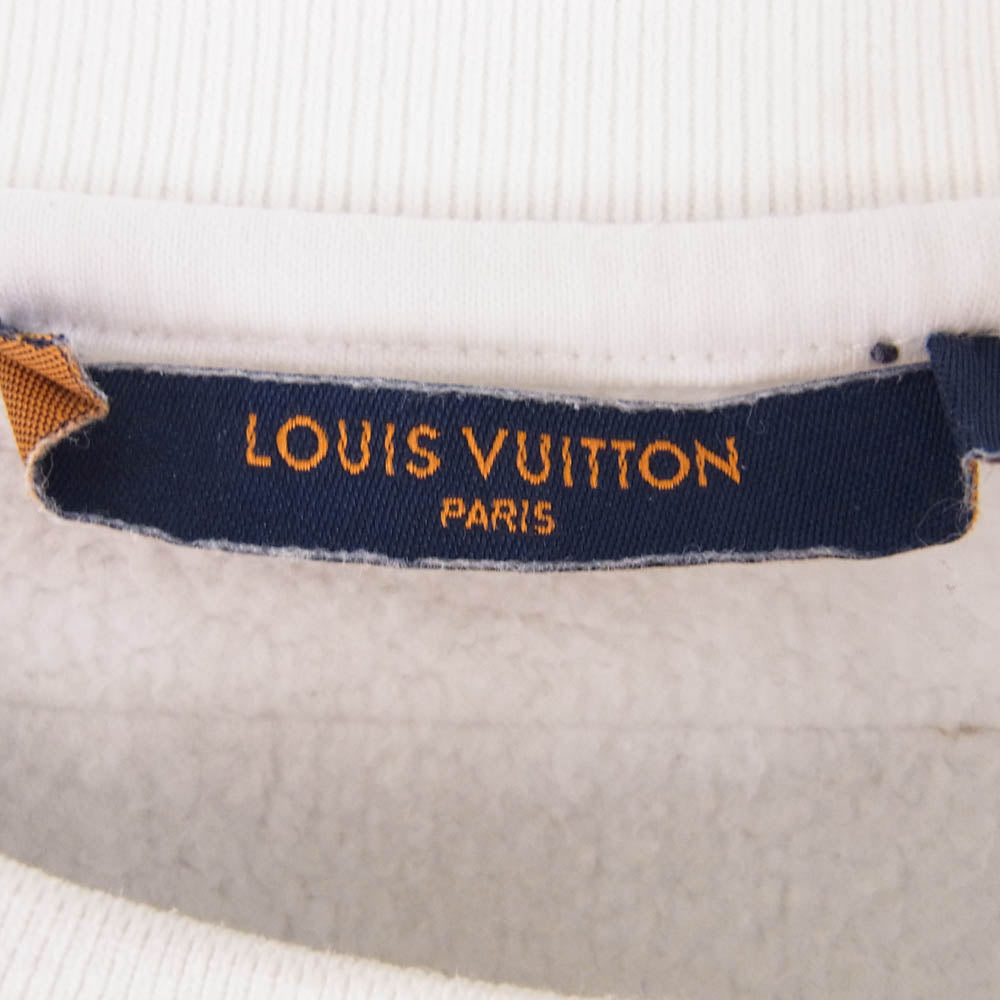 LOUIS VUITTON ルイ・ヴィトン 20AW RM202M FMC HJY22W モノグラム フラワー刺繍 スウェット ホワイト系 M【中古】
